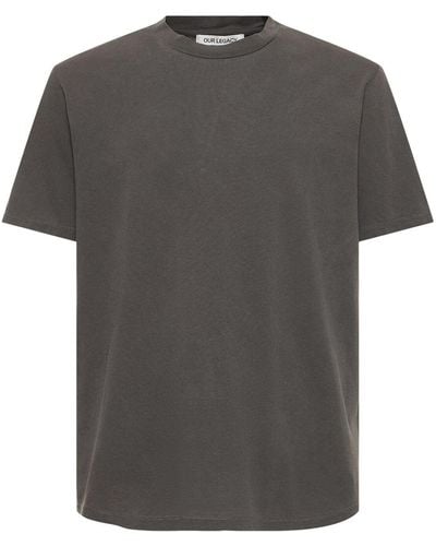 Our Legacy T-shirt boxy en jersey de coton - Gris