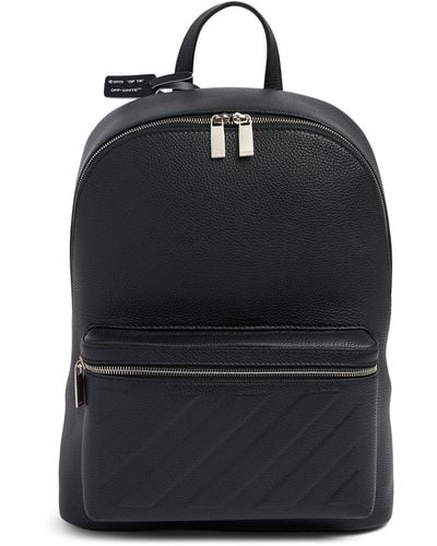 Off-White c/o Virgil Abloh Diagonal Leather Backpack - Black