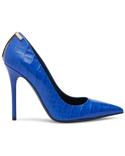 Tom Ford Croc-Embossed Leather Pumps - Blue