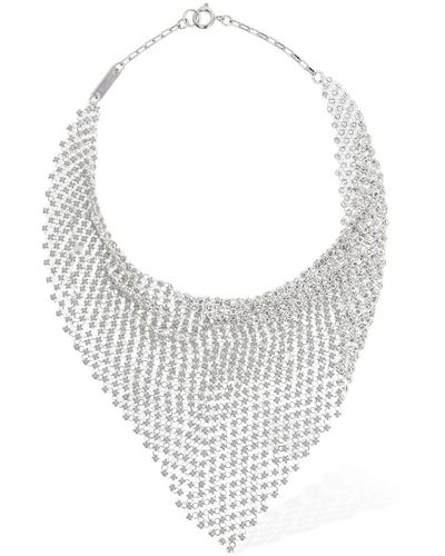 Isabel Marant Dazzling Crystal Scarf Necklace - White
