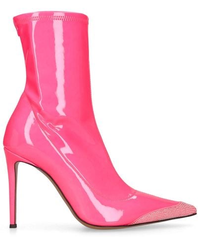Alexandre Vauthier 105mm Hohe Stiefeletten Aus Stretch-kunstleder - Pink