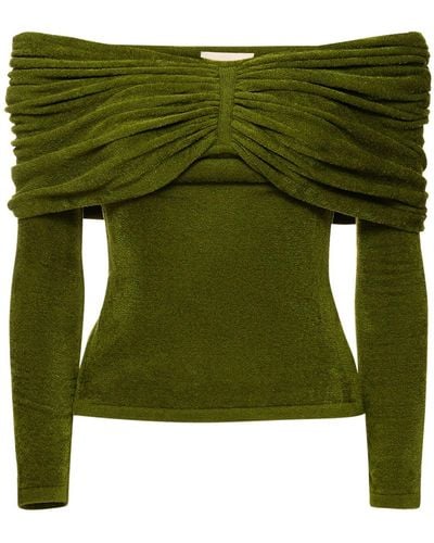Alexandre Vauthier Velvet Knit Top - Grün