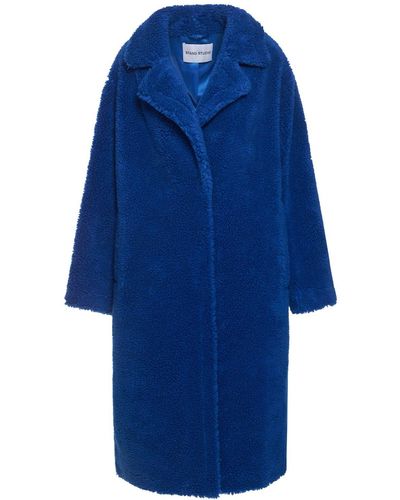 Stand Studio Maria Faux Fur Teddy Long Coat - Blue