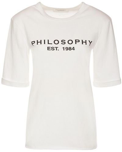 Philosophy Di Lorenzo Serafini Camiseta De Jersey Con Logo - Blanco