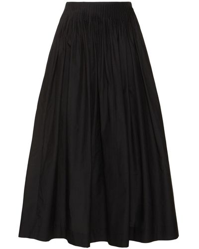 Loulou Studio Artemis Cotton & Silk Long Skirt - Black