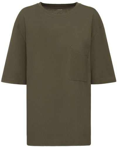 Lemaire T-shirt en coton avec poche plaquée - Vert