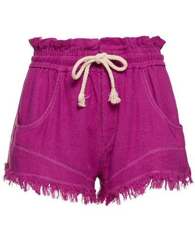 Isabel Marant Talapiz Drawstring Silk Shorts - Pink