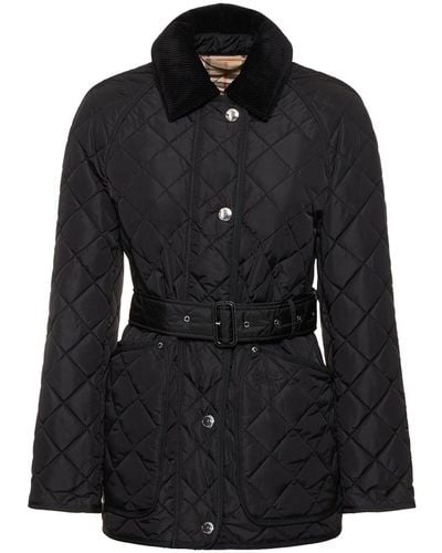 Burberry Quilted Belted Jacket - Black
