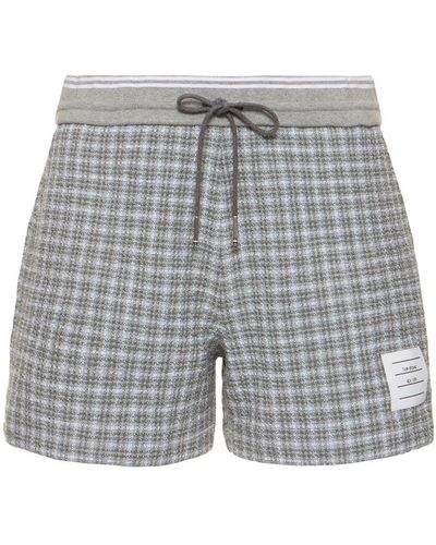 Thom Browne Cotton Tweed Drawstring Shorts - Grey