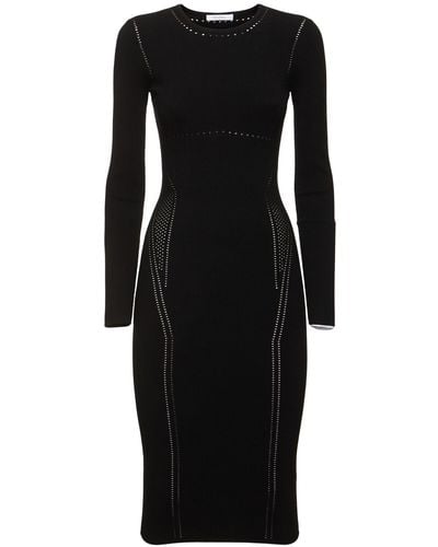 Max Mara Comica Long Sleeved Jersey Midi Dress - Black