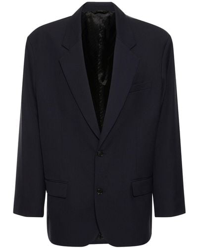 Acne Studios Juylian Wool Blend Oversized Jacket - Blue