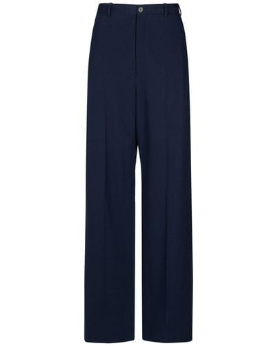 Balenciaga Tailored Wool Pants - Blue