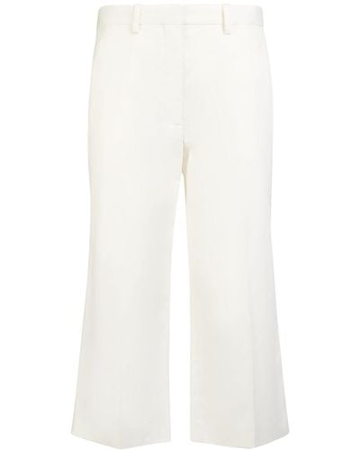 The Row Gandine Cotton Blend Drill Crop Trousers - White