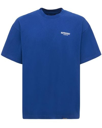 Represent T-shirt En Coton À Logo Owners Club - Bleu