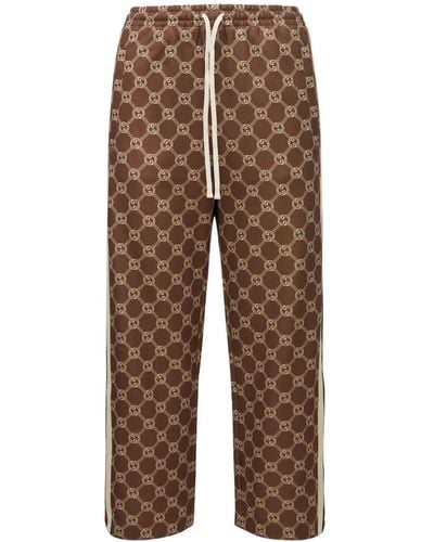 Gucci Technical Jersey Logo Casual Trousers - Multicolour