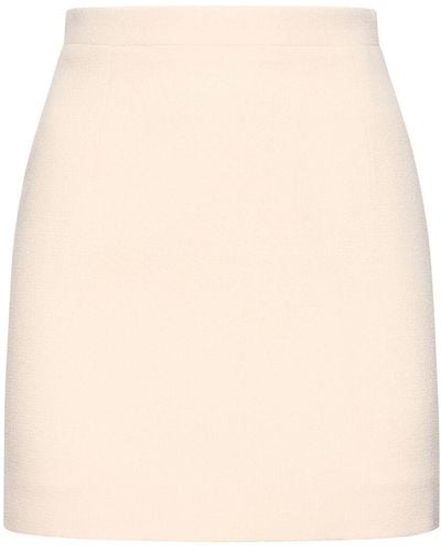 Alessandra Rich Tweed Wool Bouclé Mini Skirt - Natural