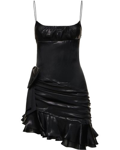 Alessandra Rich Draped Minidress - Black