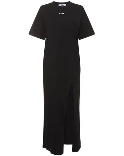 MSGM コットンtシャツドレス - ブラック