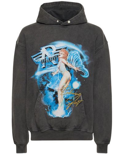 Represent Spirit Printed Cotton Hoodie - Grey