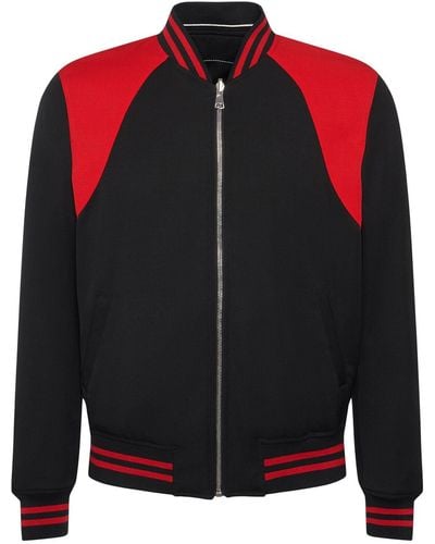 Alexander McQueen Reversible Wool & Satin Bomber Jacket - Black