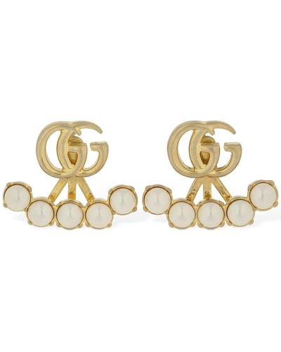 Gucci gg Marmont Imitation Pearl Earrings - Metallic