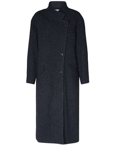 Isabel Marant Sabine Wool Long Coat - Blue