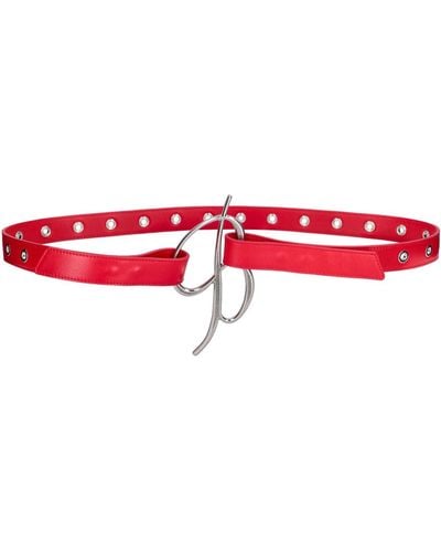 Blumarine Cinturón de piel con logo - Rojo