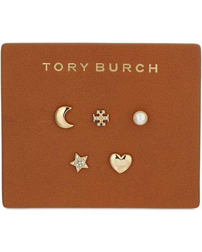 Tory Burch Set Of 5 Celestial Stud Earrings - Brown