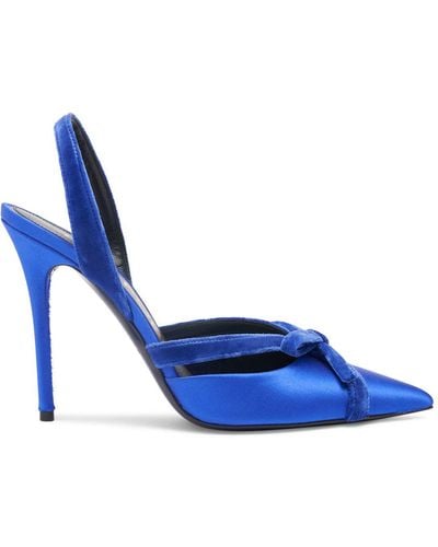 Tom Ford Zapatos destalonados de satén y terciopelo 105mm - Azul