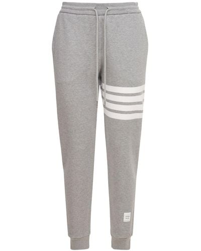 Thom Browne Intarsia Cotton Jersey Jogging Trousers - Grey