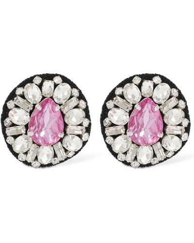 Moschino Crystal Button Clip-on Earrings - Multicolor