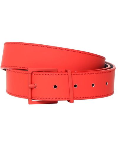 Maison Margiela 35mm Leather Belt - Red