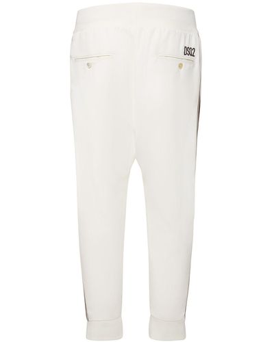 DSquared² Pantaloni jogging in twill di misto lana - Bianco