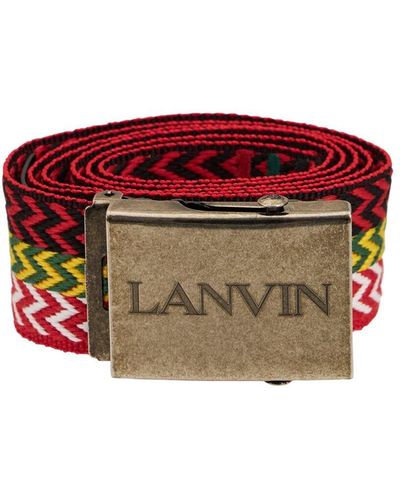 Lanvin Cintura Curb In Webbing - Rosso