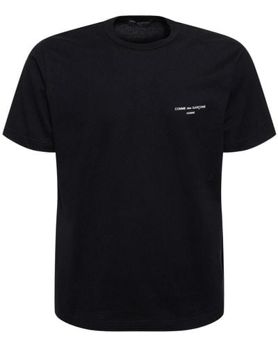 Comme des Garçons Camiseta de algodón estampado con logo - Negro