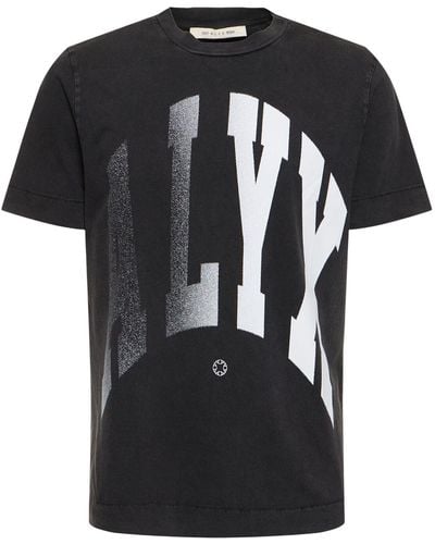 1017 ALYX 9SM Logo Print Cotton Jersey S/s T-shirt - Black