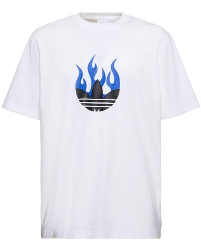 adidas Originals Flame Logo Cotton T-shirt - White