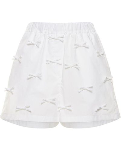 MSGM Cotton Poplin Shorts - White