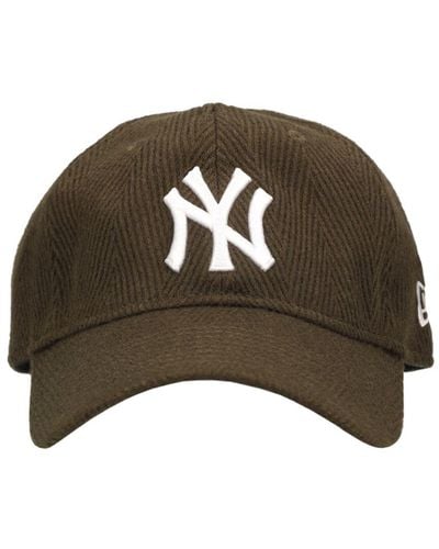 KTZ 9twenty New York Yankees Herringbone Hat - Brown