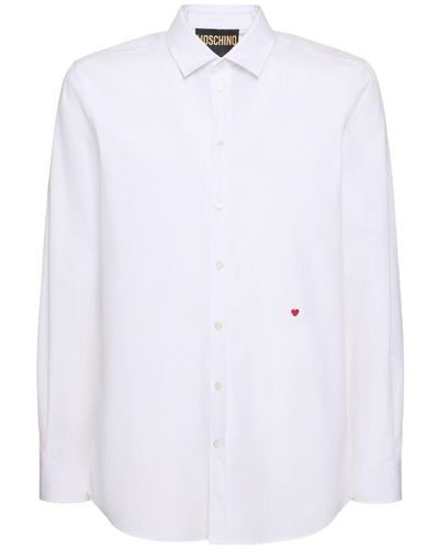 Moschino Heart Embroidery Shirt - White