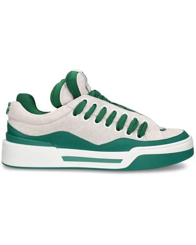 Dolce & Gabbana Mega Skate Suede & Leather Sneakers - Green