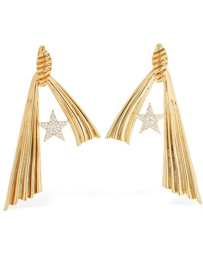 The Attico Amore Star Crystal Earrings - Metallic