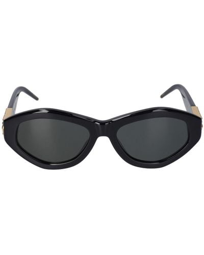Casablanca Monogram Plaque Oval Sunglasses - Black