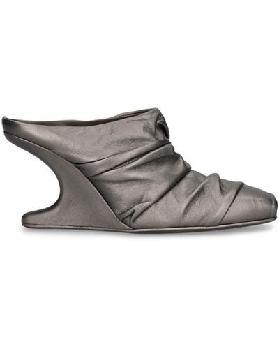 Rick Owens 80Mm Cantilever Leather Mules - Gray