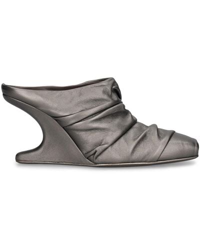 Rick Owens Mules en cuir cantilever 80 mm - Gris