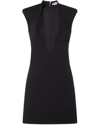 ALESSANDRO VIGILANTE Sleeveless V Neck Jersey Mini Dress - Black
