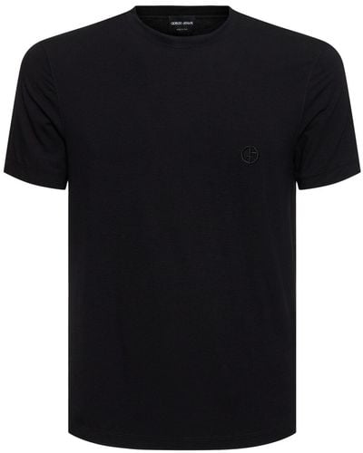 Giorgio Armani ビスコースジャージーtシャツ - ブラック