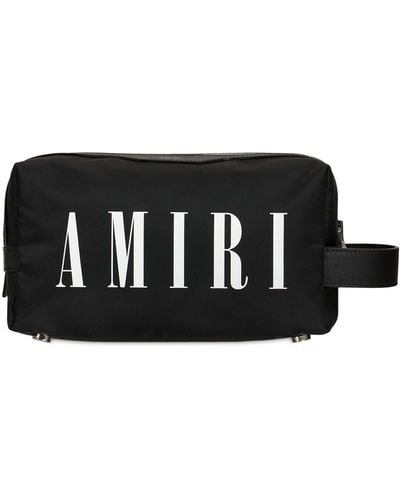 Amiri Logo Print Nylon Toiletry Bag - Black