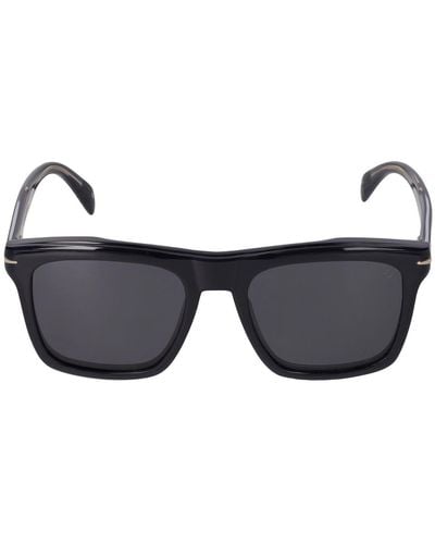 David Beckham Db Squared Acetate Clip-on Sunglasses - Black