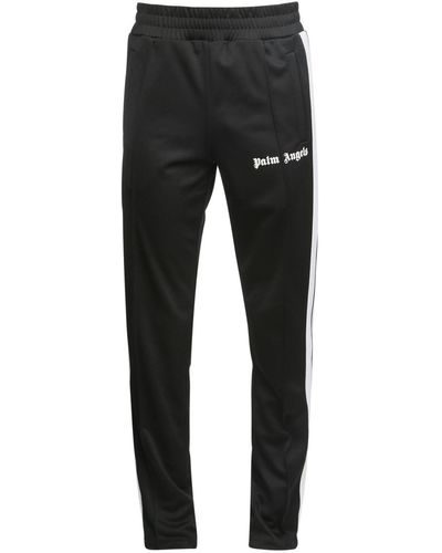 Palm Angels Logo Print Tech Jersey Track Trousers - Black